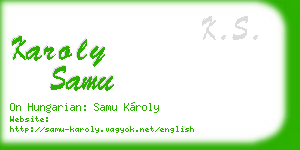 karoly samu business card